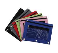 DOITOOL 6 Pezzi per Cancelleria con Finestra Mesh Borsa Oxford con Chiusura Cerniera per Scuola e Ufficio Astuccio Nero Blu Rosa Organizzatore per Materiale Scolastico e Penne