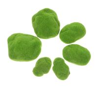 DOITOOL 6 Pezzi Pietre di Muschio Artificiale, Rocce di Muschio Finto Decorative, Verde, Plastico e Schiuma, per Composizioni Floreali e Decorazioni Giardino, Uso Interno ed Esterno