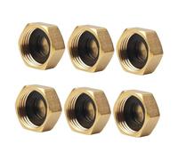 DOITOOL 6 Pezzi Tappi Ciechi in Ottone con Guarnizione in Gomma Tappi Femmina per Valvole Radiatore e Tubi Idraulici Chiusura Sicura Anti-Perdita per Giardino e Protezione Invernale