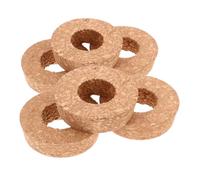 DOITOOL 6 Pezzi Tappi in Sughero Forati per Vasi Idroponici in Vetro Trasparente Micro Paesaggio Copertura in Legno per Fioriere Appese e Propagazione Piantine