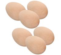 DOITOOL 6 Pezzi Uova Finte in Legno Resistenti e Non Facili da Rompere per Decorazioni di Pasqua e Nidi di Galline, Perfette per Pittura e Artigianato Creativo