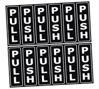 DOITOOL 6 set Adesivi Porta Push Pull Creativi Etichette Rimovibili Autoadesive per Vetri Uniformi Segnaletica Funzionale per Negozi e Ristoranti