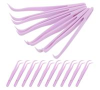 DOITOOL 60 Pezzi Pinzette per Pittura Diamante Punta Curva in Plastica Lavanda, Design Flessibile per Precisione nella Collocazione di Perline, per Progetti Artigianali Fai-da-Te