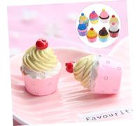DOITOOL 8 pezzi Mini Cupcake in Resina Simulata per Decorazioni DIY Charm Torta Artigianali Magneti Frigorifero Accessori Colorati per Crafting