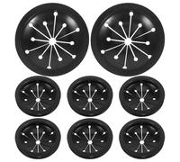 DOITOOL 8 Pezzi Paraspruzzi Nero per Tritarifiuti Lavandino Cucina in Plastico Resistente Protezione Antispruzzo e Inserto Standard per Scarico