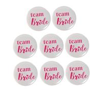 DOITOOL 8 Pezzi Spille per Addio al Nubilato Team Bride Rosa Bianco, Distintivi Sposa Resistenti e Divertenti per Feste, Accessori Matrimonio e Gadget per Addii al Celibato