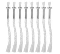 DOITOOL 8 stoppini Rotondi per lampade a Olio: stoppini di Ricambio in Cotone Intrecciato per lampade a Candela, torce Tiki, bruciatori per Candele ad, Bianchi