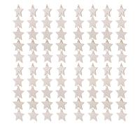 DOITOOL 80 Stelle in Legno per Artigianato con Fori Preforati e Anelli Metallici, Decorazioni Rustiche Fai da Te per Feste e Lavoretti, Ornamenti a Forma di Stella Sospesi per Progetti