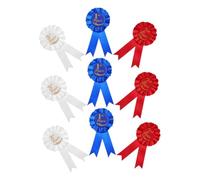 DOITOOL 9 Pezzi Coccarde in Raso con Spilla Nastri Partecipazione per Sport Scuola e Cerimonie Distintivi Classifica Colorati e Blu per Eventi e Premiazioni