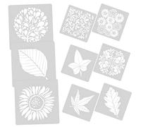 DOITOOL 9pezzi Stencil Parete da Pittura Floreali e Forma Foglia Grandi Dimensioni per Dipingere sui Muri Modelli da Stencil per Fai Te