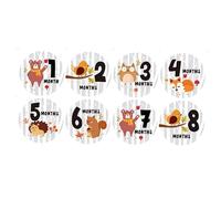 DOITOOL Adesivi Autoadesivi Mensili Ragazza e Ragazzo per Rotondi Motivo Animale, 12 Colorati, Accessori Fotografici Creativi Shower e Social Media