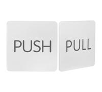 DOITOOL Adesivi Push Pull in Plastico Argento per Porte in Vetro, 2 Pezzi Buona Visibilità e Facile Applicazione, per Negozi e Vetrine