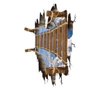 DOITOOL Adesivo Murale 3d Ponte in Pvc per Pavimento Antiscivolo e Decorativo, Tappeto Salvapavimento per Soggiorno