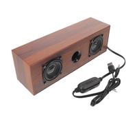 DOITOOL Altoparlante PC Cablato in Legno Microfono USB, Audio Chiaro e Design Compatto per Studi e caffè qualità Sonora Superiore e Stile retrò Accogliente