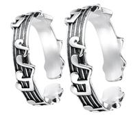 DOITOOL Anelli Decorativi Aperti Coppia di Note Musicali in Stile Vintage, 2 Pezzi in Rame Nero, Anelli da Donna e Uomo per Feste e Strenne Natalizie