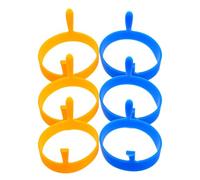 DOITOOL Anelli Design Silicone Pezzi Uova in Rivestimento Antiaderente per 6 e Rotondo Facile da Girare e Cuocere per Uso Domestico