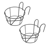 DOITOOL Appendiabiti 2 Cestini Per Fioriere Rotondi Sospesi Per Ringhiera Portavasi In Metallo Per Balcone E Recinzione Giardino Interni Ed Esterni (10 24X7 87X6 69 Pollici)