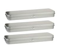 DOITOOL Astuccio in Latta Per Matite e Penne 3 Pezzi, Organizzatore Di Cancelleria Compatto Per Studenti, Astuccio Multifunzione Resistente All'usura, Adatto Per Scuola e Uso Quotidiano