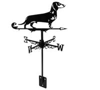 DOITOOL Banderuola Segnavento Cane Bassotto in Ferro Nero Resistente alle Intemperie Indicatore Direzione Vento per Decorazione Giardino Esterno e Cortile