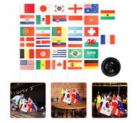 DOITOOL Bandiera da Tavolo con Base Nera in Plastica, Decorazione Versatile per Festa Mondiale e Spazio di Lavoro con Design Unico e Struttura a Palo Singolo