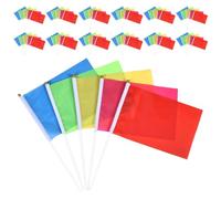 DOITOOL Bandierine Vuote a Mano 100 Pezzi Bastoncino in Poliestere 21X14 CM per Feste Sportive e Celebrazioni Scolastiche Colorate
