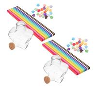 DOITOOL Barattolo dei Set Multifunzionale e Resistente in Plastica Trasparente con Carta Origami per Decorazioni e Bottiglie Profumo Fai da Te
