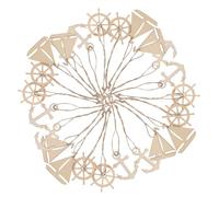 DOITOOL Barchette Non Finito in Legno Forme Nautiche 60 Pezzi Ancora e Timoni, Accessori Creativi per Decorazioni da Tavolo per Pittura e Decorazioni a Tema Marino per Uffici e Vetrine