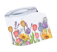 DOITOOL Bordura Smerlata a Tulipani Primaverili per Bacheca in Aula Adesivo Staccabile per Decorazione Lavagna Bianca Bordo Floreale Arrotolato 76Cm X 15M per Spazi Scolastici