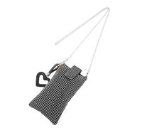 DOITOOL Borsa a Tracolla Nera con Strass da Donna, Piccola Borsa Portacellulare con Tracolla Regolabile, Custodia a Mano Elegante per Feste, Matrimoni e Serate, Portafoglio Compatto
