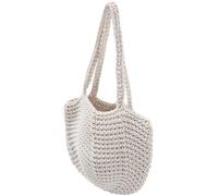 DOITOOL Borsa da Spiaggia Estiva in Corda di Cotone Intrecciata a Mano, Grande Capacità, Resistente e Facile da Portare, Borsa Tote alla Moda la Vita Quotidiana