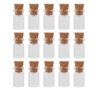 DOITOOL Bottiglie di Vetro Piccole 1ml Compatte e Portatili Trasparenti 100 Pezzi con Tappo in Legno per Decorazioni Fai da Te e Bomboniere
