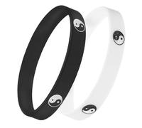 DOITOOL Braccialetti Design Unico Tai Chi Yin Yang 2 Pezzi in Silicone Resistenti e Delicati sulla Pelle per Uomo e Donna per Occasioni Speciali