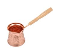 DOITOOL Caffettiera Turca 350Ml in Lega di Rame Manico in Legno Anti-Scottatura Ibrik per Caffè Caldo e Latte Pentola Multifunzione per Uso Domestico e Cucina