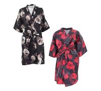 DOITOOL Camice da Parrucchiere Stampa di Rose 2 Pezzi, Mantelle da Barbiere Leggere e Traspiranti Cintura Regolabile, Grembiuli Protettivi per Taglio di Chioma Adatti a Clienti Salone