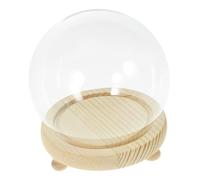 DOITOOL Campana di Vetro Trasparente con Base in Espositore Sfera per Micro Paesaggi e Decorazioni Copertura Antipolvere per Fiori Eterni Design Compatto e Robusto