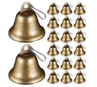 DOITOOL Campanelli Artigianali in Metallo Vintage 40 Pezzi per Decorazioni Natalizie e Ghirlande, Ciondoli Sospesi per Alberi di Natale e Progetti Fai-da-Te, Suoneria Unica per Addobbi