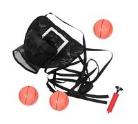 DOITOOL Canestro da Basket per Trampolino, Set con Pallina e Pompa, Nero, Pieghevole, PVC, Epe, Oxford Cloth e PE, e Famiglie, Uso Interno ed Esterno