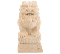 DOITOOL Capitello Leone in Legno Grezzo per Ponte e Colonna Giardino | Decorazione Vintage per Esterno, Finitura Beige Naturale, da Dipingere o Tingere, per Casa e Giardino