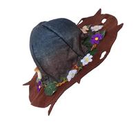 DOITOOL Cappello da Strega in Feltro Leggero per Halloween con Decorazione Floreale e Fungo, Mantiene la Forma, e Adulti a Feste e Sfilate di Strada