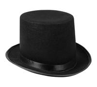 DOITOOL Cappello da Stregone in Feltro Nero per Halloween, Design Elegante da Gentiluomo, Facile da Pulire, per Feste e Costumi