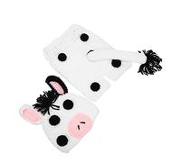 DOITOOL Cappello e Pantaloni da Mucca all Uncinetto per Ragazzo Ragazza Ragazza Vestito per Fotografia del Ragazzo Accessorio Fotografico Forma di Mucca Comodo e Traspirante