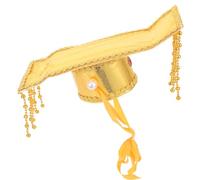 DOITOOL Cappello Tradizionale Imperatore Cinese Dorato Trecce, Copricapo da Costume per Cosplay e Spettacoli Teatrali, Accessorio Storico Versatile per Eventi e Feste