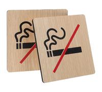 DOITOOL Cartelli di Divieto Fumo in Legno 2 Pezzi, Segnali di Sicurezza Avviso e Design Rustico per Uffici e Ristoranti, Resistente e Ben Visibile