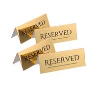 DOITOOL Cartelli Riservati per Tavoli in Acrilico Dorato 17X65 CM Set da 4 Pezzi per Matrimoni Feste e Ristoranti Segnaposto da Tavolo per Prenotazione e Gestione Posti