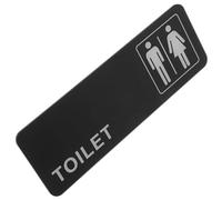 DOITOOL Cartello Bagno Adesivo Nero in Plastica Design Raffinato, Facile da Installare e Resistente, per Wc di Caffè e Hotel