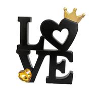 DOITOOL Cartello Love in Legno Nero da Tavolo con Cuore Intagliato Decorazione Artigianale per Centrotavola Romantici Decorazioni Rustiche per Matrimonio e Festa degli Innamorati