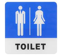 DOITOOL Cartello Segnaletica per Toilette Resistente a Graffi e Rotture Bagno in Acrilico Blu Unisex per Casa e Ufficio