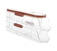 DOITOOL Cartone di uova contenitore uova dispenser uova Organizzatore frigorifero uova Portauova frigorifero laterale organizzatore del frigorifero portauova per frigorifero plastica Beige