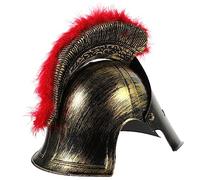 DOITOOL Casco Romano Antico in Plastica Oro per Costume da Soldato, Facile da Usare e Comodo, Design Creativo e Delicato per Performance e Giochi di Ruolo