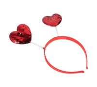 DOITOOL Cerchietto a Forma di Cuore con Paillettes, Cerchietto da Donna a Forma di Cuore, Rosso con Cupido, Accessori per Capelli per La Festa di San